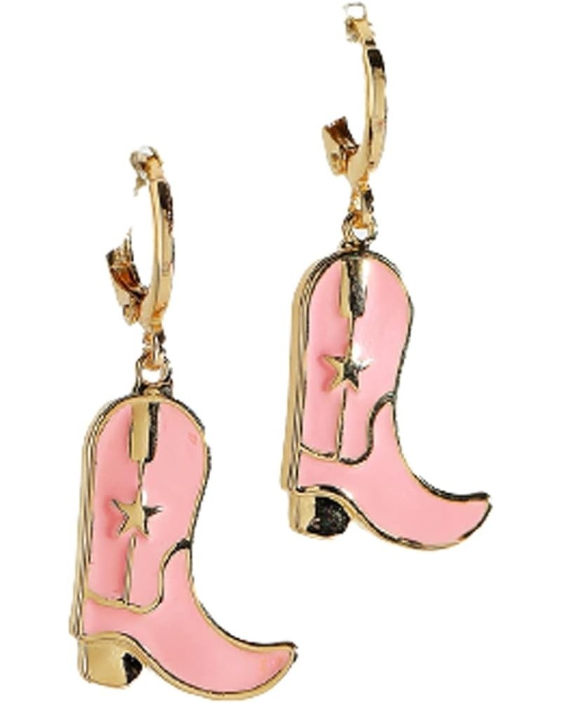 Enamel Western Cowgirl Cowboy Boot Dangle Drop Earrings Cute Texas Boot Charm Equestrian Earrings Gift Fashion Party Aestheti...