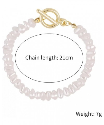 Gold Pearl Bracelets for Women Girls Link Chain Paperclip Charm Pearl OT Buckle Dainty Bracelet Jewelry Gift H 1 PC $7.13 Bra...