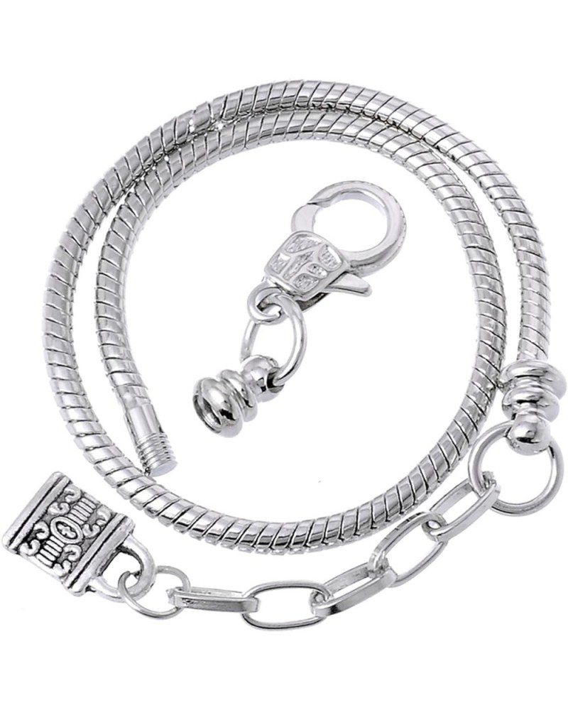 10pcs 9" Lobster Clasp Heart Lock Pendant Snake Chain European Charm Bracelet Silver Tone 22 CM Model 109 Silver $12.31 Brace...