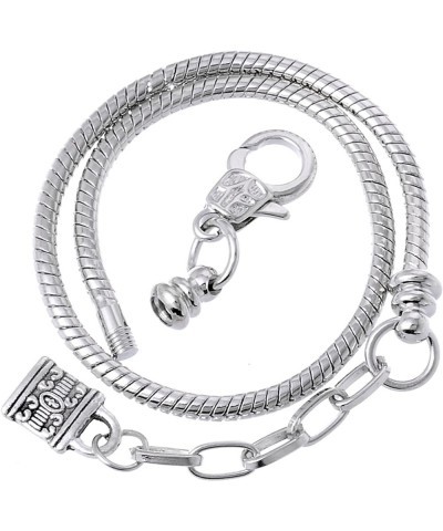 10pcs 9" Lobster Clasp Heart Lock Pendant Snake Chain European Charm Bracelet Silver Tone 22 CM Model 109 Silver $12.31 Brace...