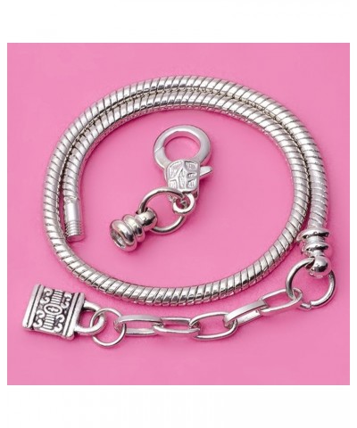 10pcs 9" Lobster Clasp Heart Lock Pendant Snake Chain European Charm Bracelet Silver Tone 22 CM Model 109 Silver $12.31 Brace...