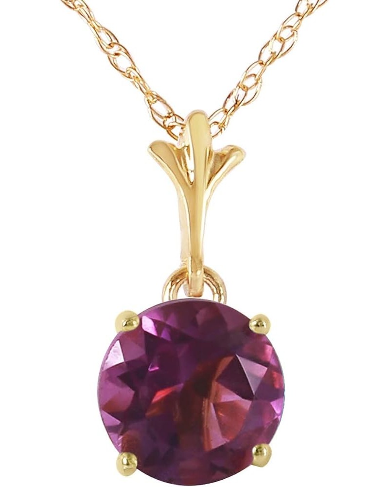 1.15 Carat 14k Solid Gold Solitaire Natural Purple Amethyst Pendant Necklace 18.0 Inches $98.01 Necklaces