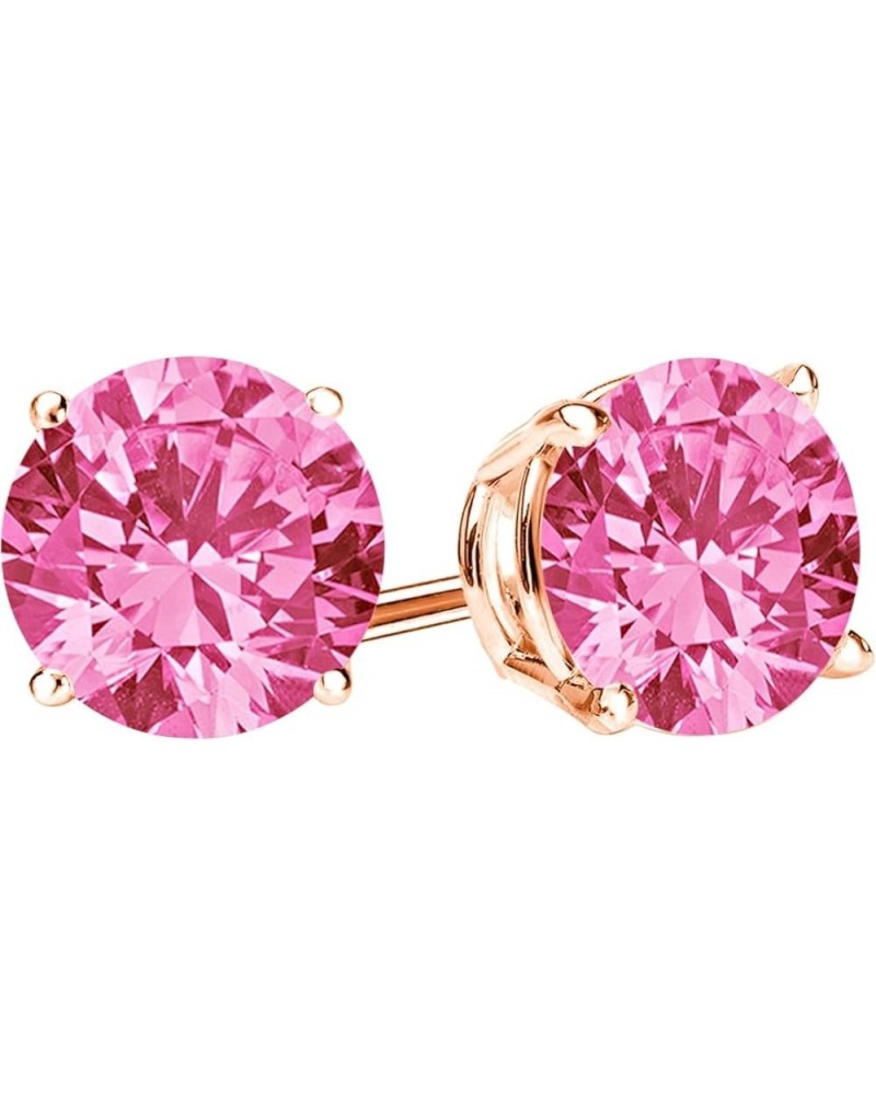 1/2-10 Carat Total Weight Pink Sapphire Stud Earrings 4 Prong Push Back Rose Gold 0.75 carats $131.28 Earrings