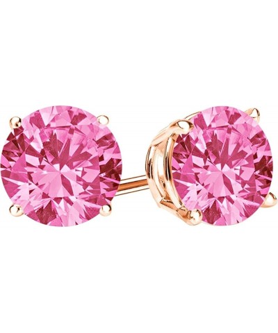 1/2-10 Carat Total Weight Pink Sapphire Stud Earrings 4 Prong Push Back Rose Gold 0.75 carats $131.28 Earrings